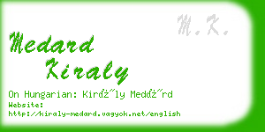 medard kiraly business card